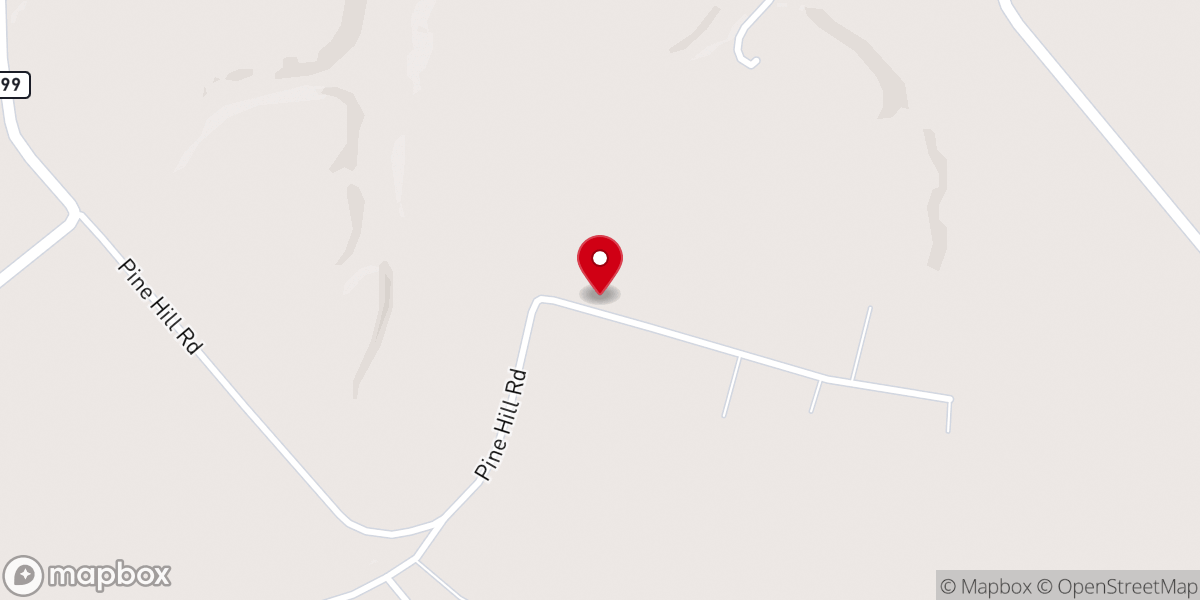 Map showing location of Pine Hill Church
