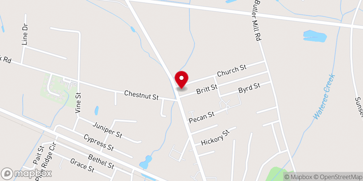 Map showing location of West Bladenboro Baptist Church