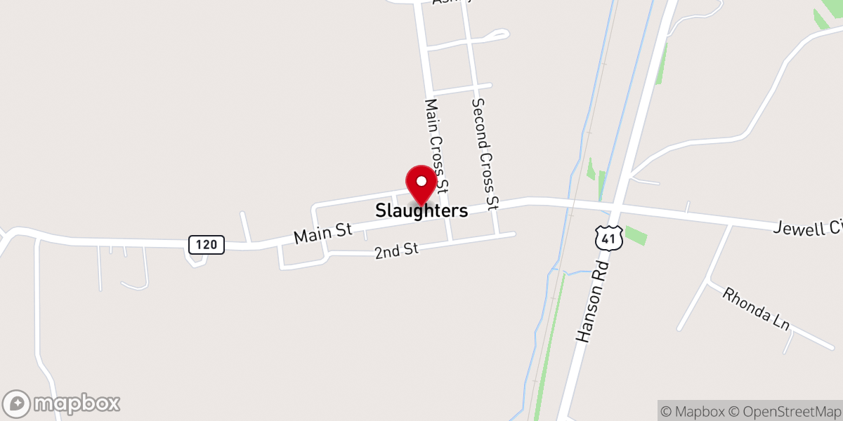 Map showing location of Slaughters