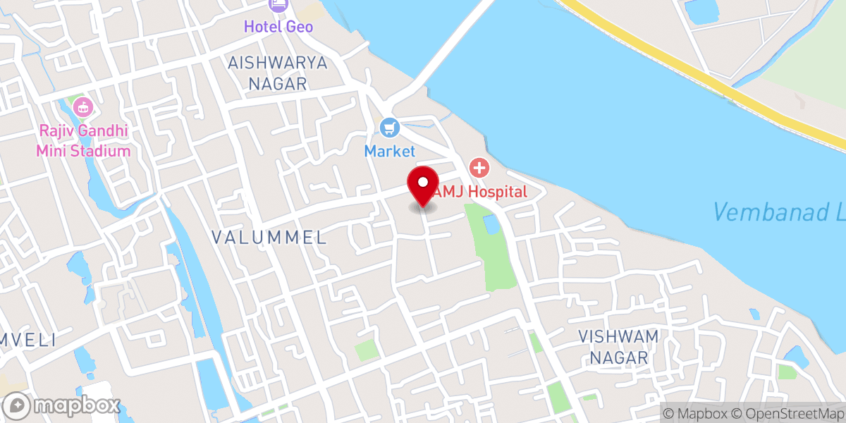 Map showing location of I.P.C Bethel Thoppumpady South