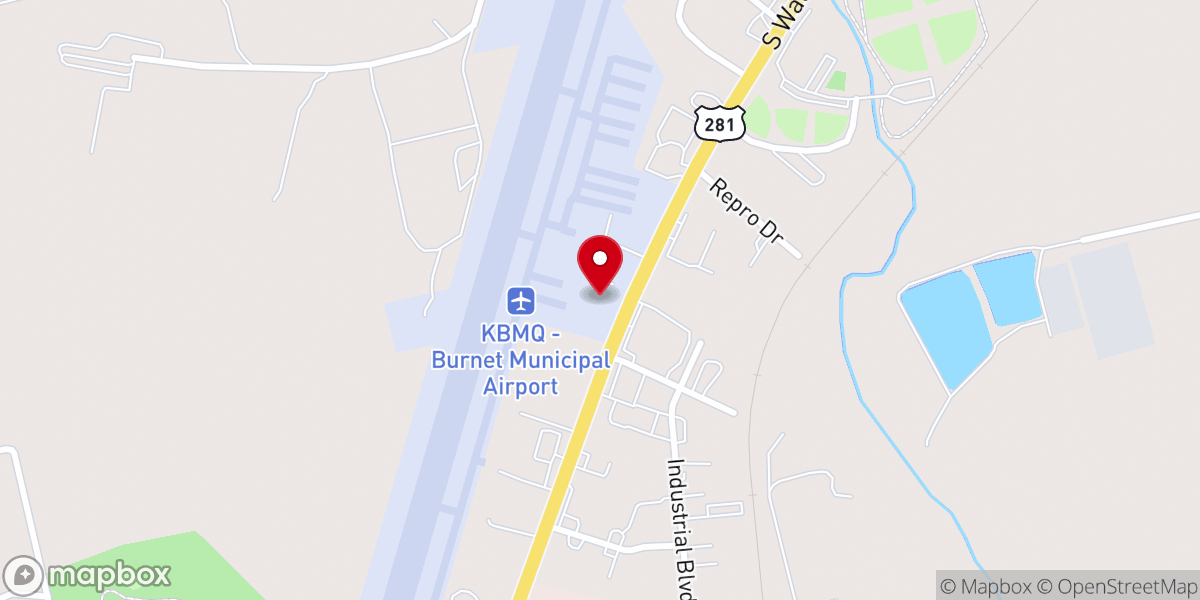 Map showing location of Highland Lakes Squadron - Commemorative Air Force