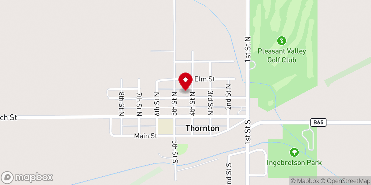 Map showing location of Thornton United Methodist Church