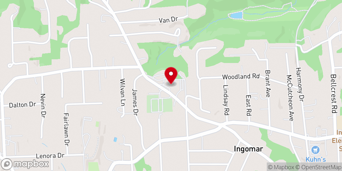 Map showing location of Ingomar Church