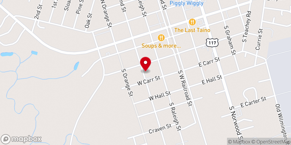 Map showing location of Pentecostal Holiness Church