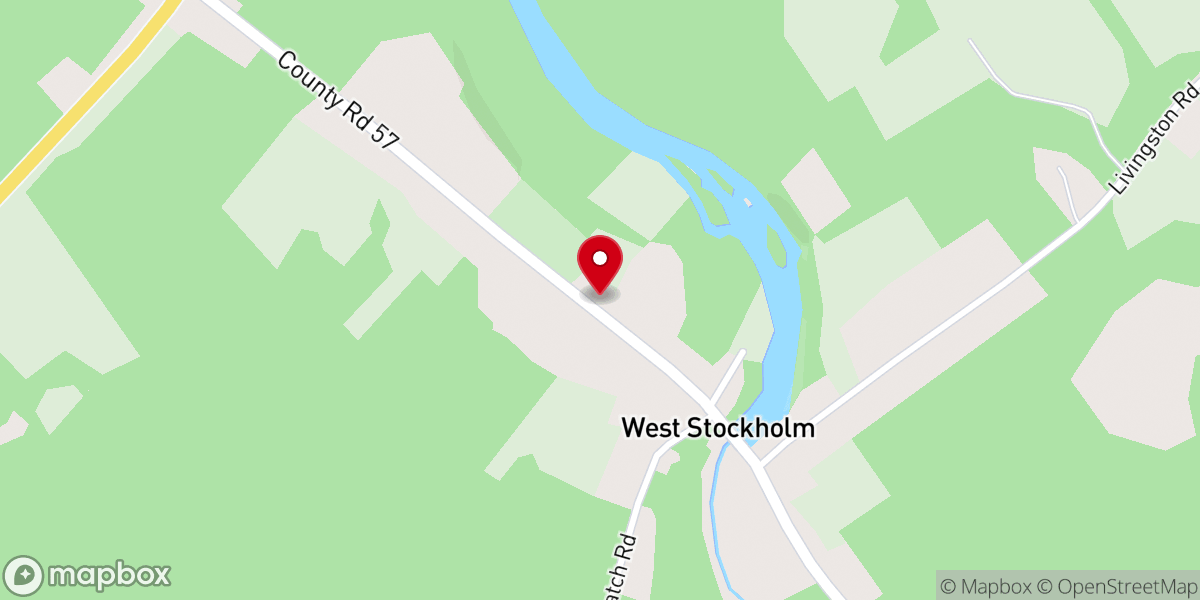 Map showing location of West Stockholm United Methodist Church