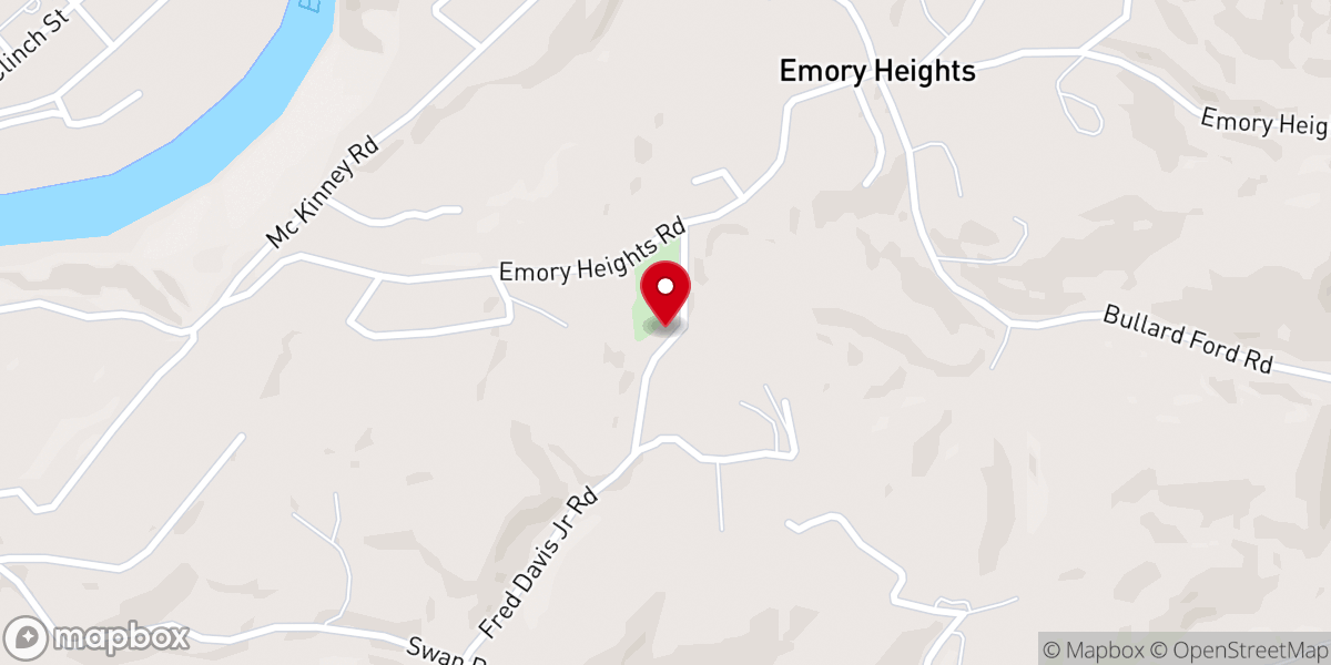 Map showing location of Emory Heights Church Fellowship Hall