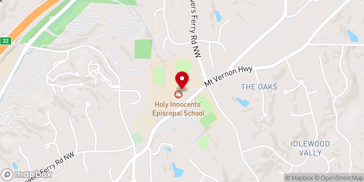 Map showing location of Holy Innocents' Episcopal Church