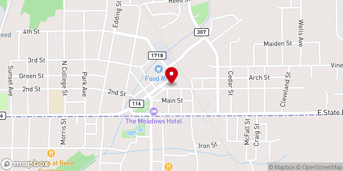 Map showing location of Mt Carmel Baptist Church