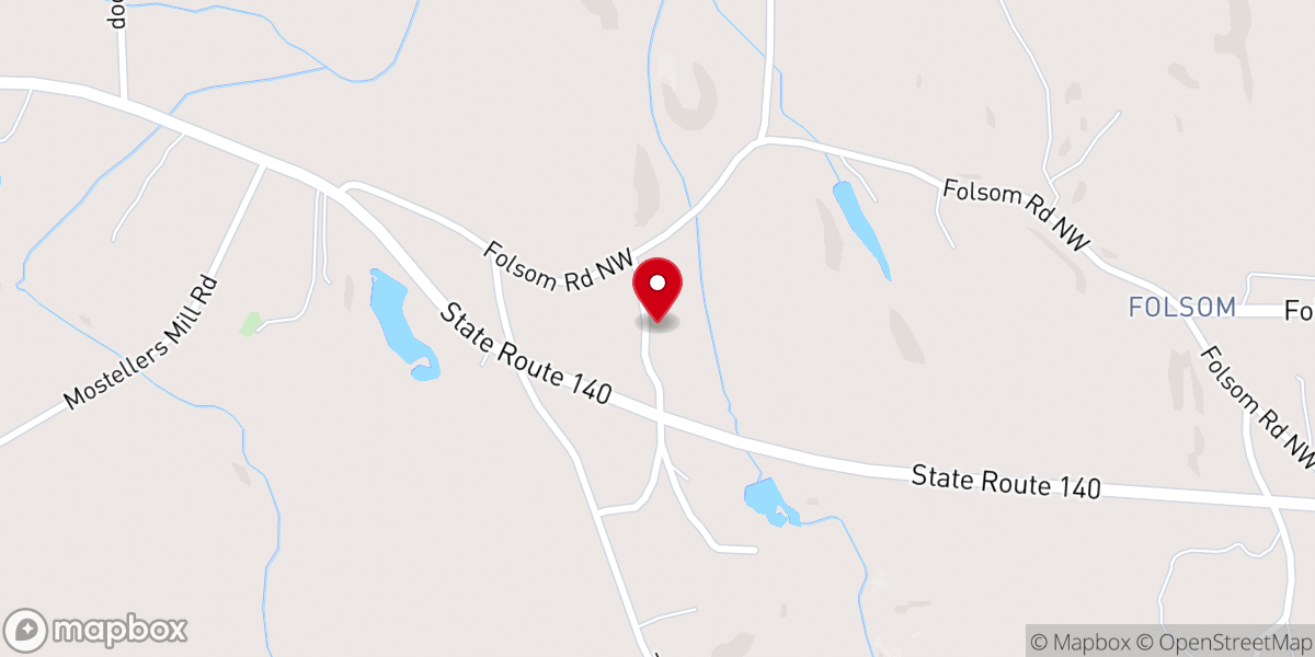 Map showing location of Cedar Creek Baptist Church
