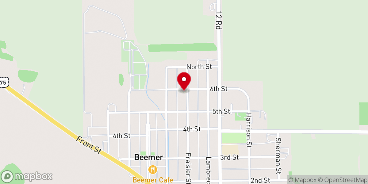 Map showing location of Holy Cross Catholic Church