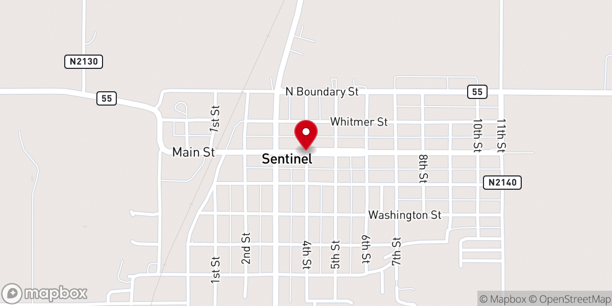 Map showing location of First Assembly of God