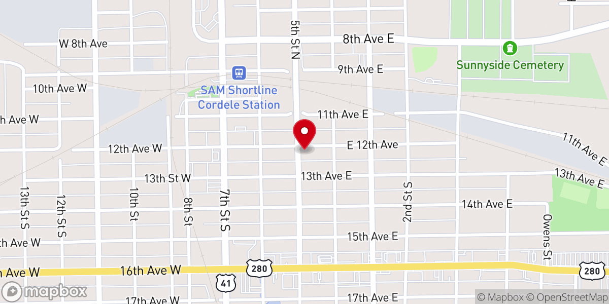 Map showing location of Cordele First Church