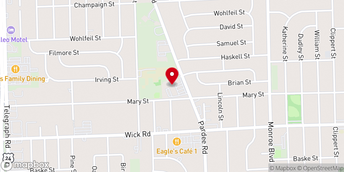 Map showing location of Taylor Free Methodist Church