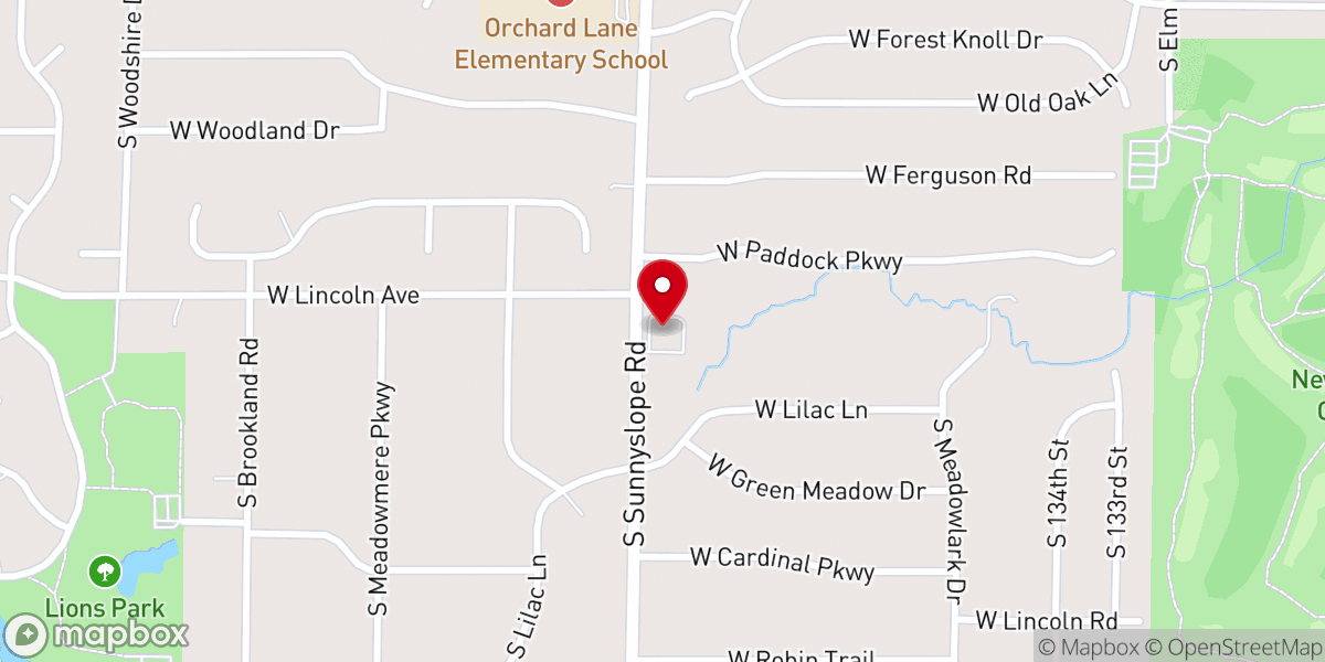 Map showing location of Forest Park Presbyterian Church