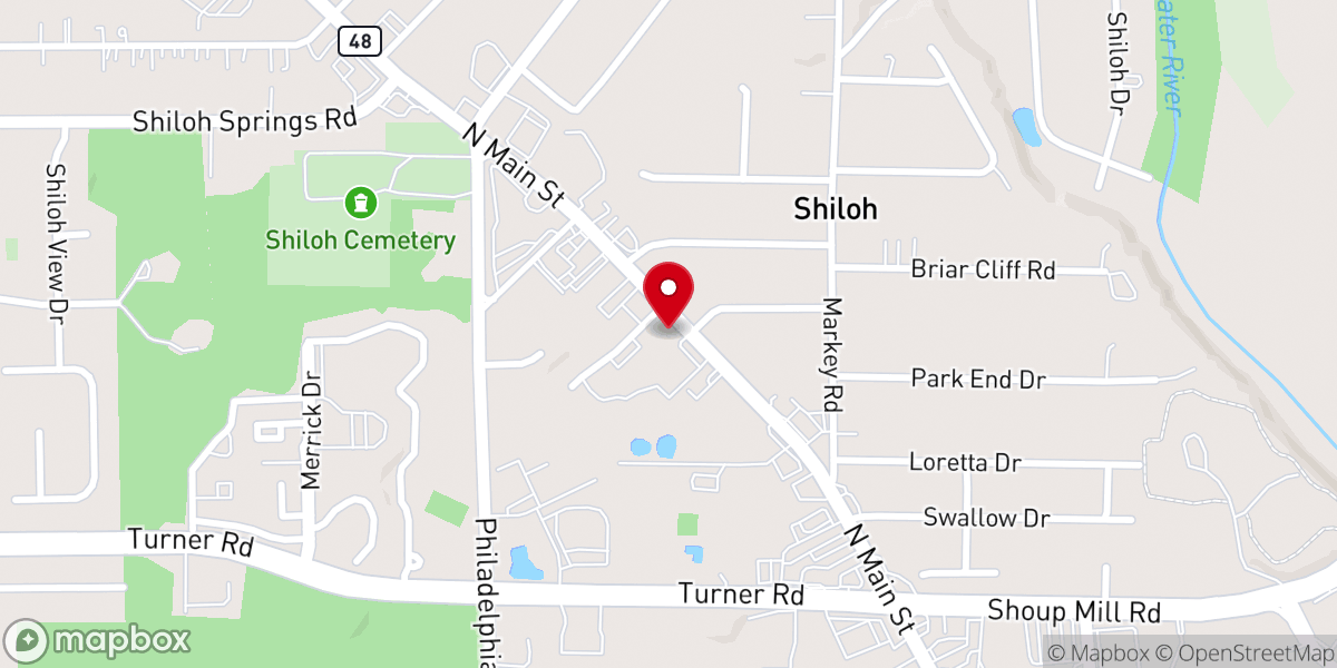 Map showing location of St. Rita Catholic Church
