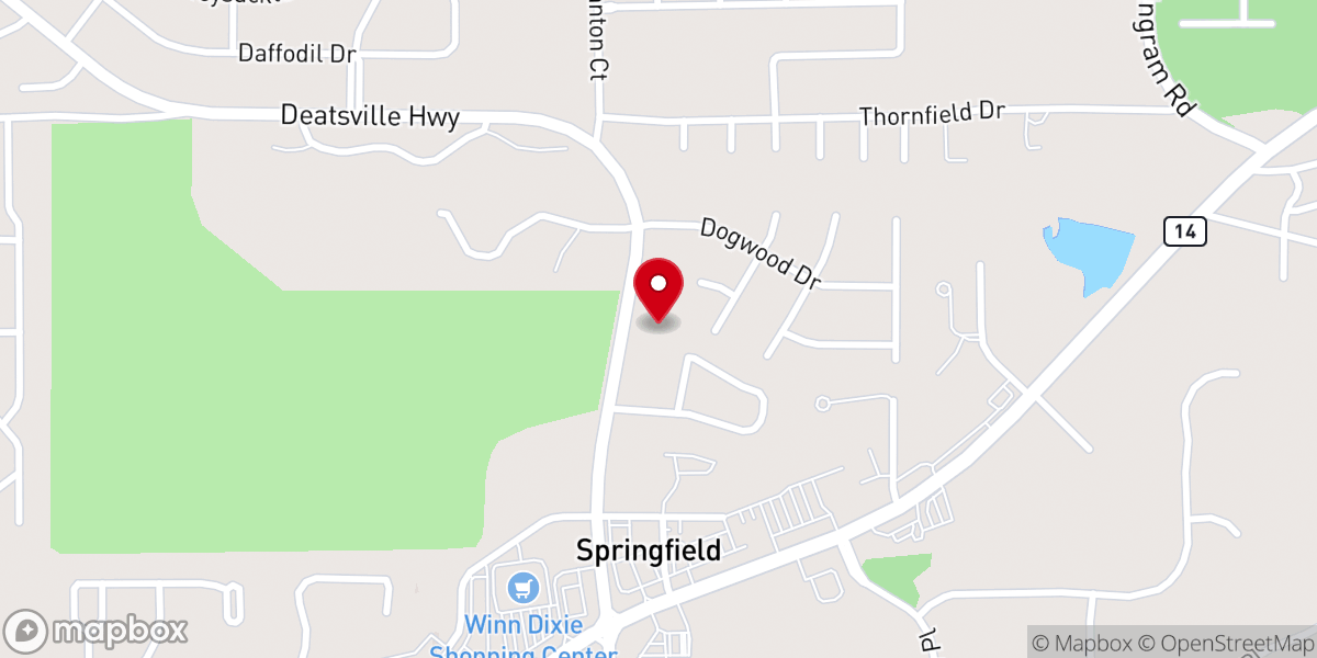 Map showing location of Grandview Pines Baptist Church