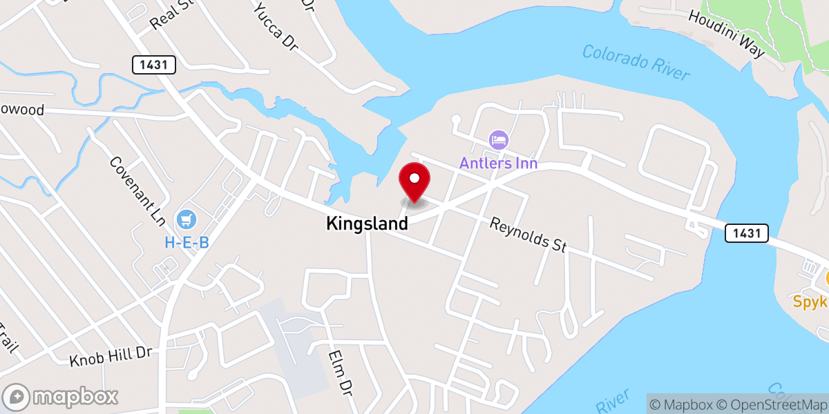 Map showing location of Kingsland Community Church