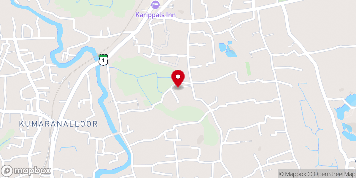 Map showing location of St. Mary's Jacobite Syrian Church
