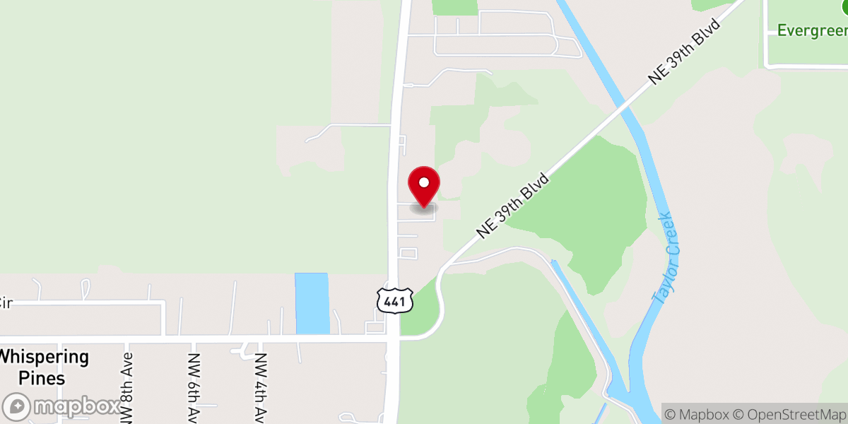 Map showing location of Okeechobee Missionary Baptist