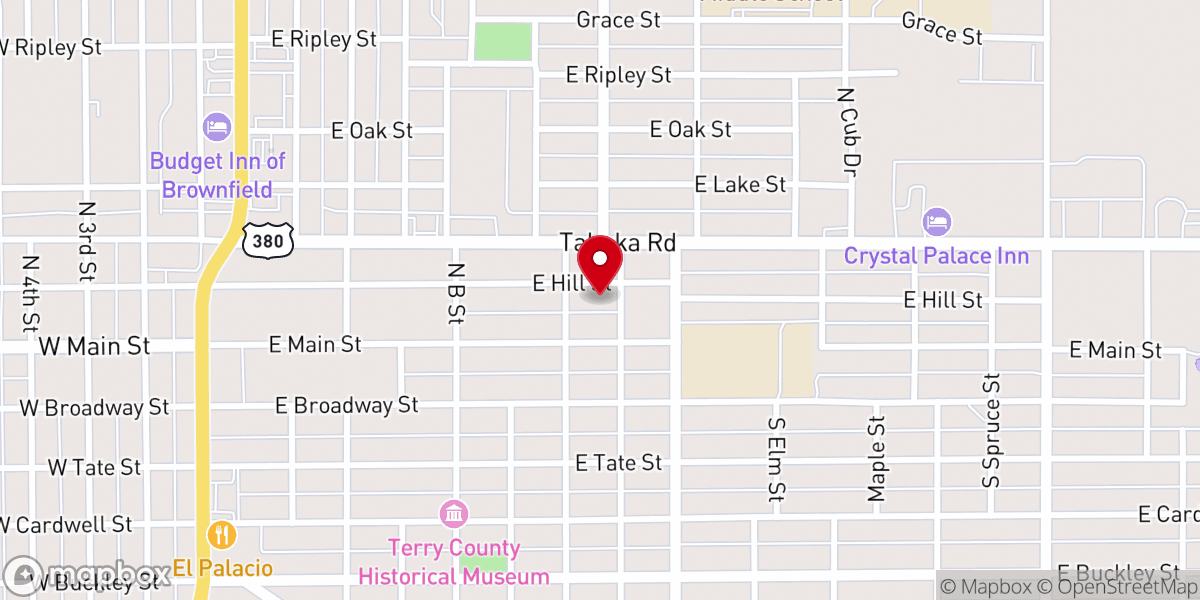 Map showing location of Bethel Baptist Church