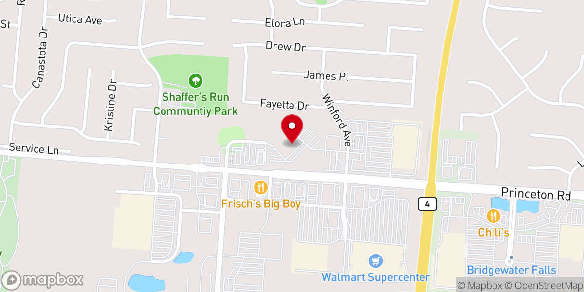 Map showing location of BridgeWater Church