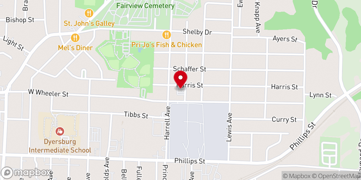 Map showing location of The Greater Exodus Missionary Baptist Church