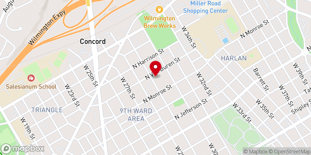 Map showing location of The Hill -Sycamore Hill Church-Wilmington