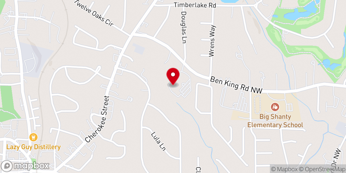 Map showing location of Community Bible Church of Kennesaw Inc