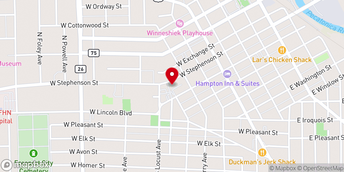 Map showing location of First Church of Christ Scientist