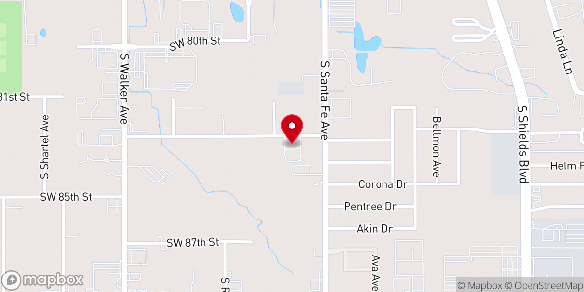 Map showing location of Hope Connection Church
