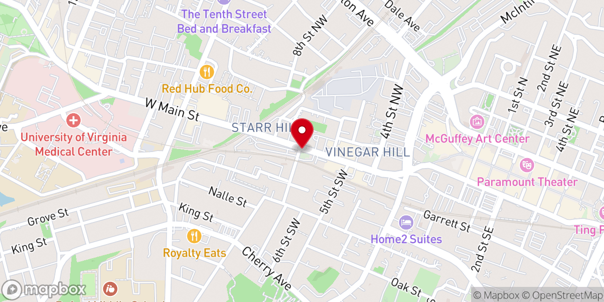 Map showing location of First Baptist Church West Main Street Marker
