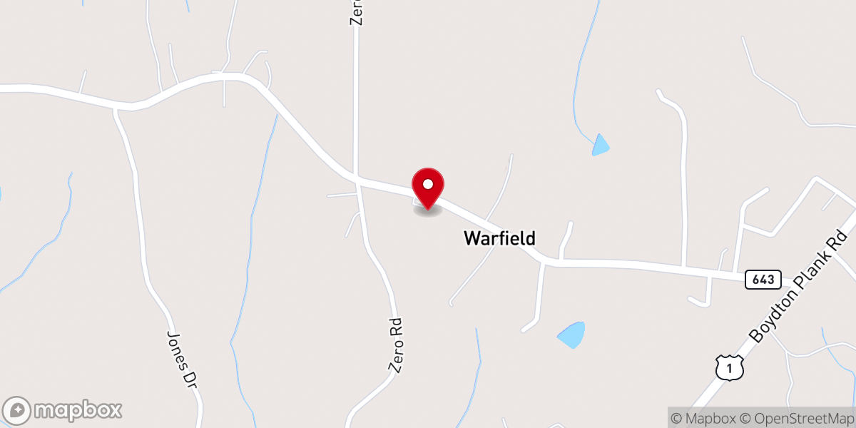 Map showing location of Warfield Baptist Church