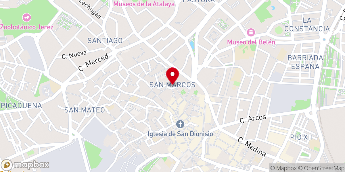 Map showing location of Parroquia de San Marcos