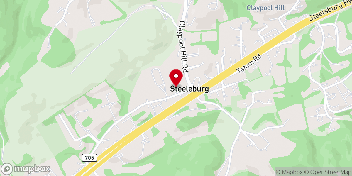 Map showing location of Steelesburg United Methodist church
