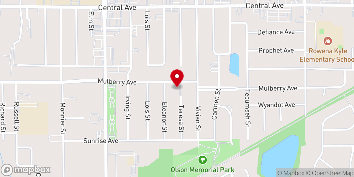 Map showing location of First Baptist Church-Portage
