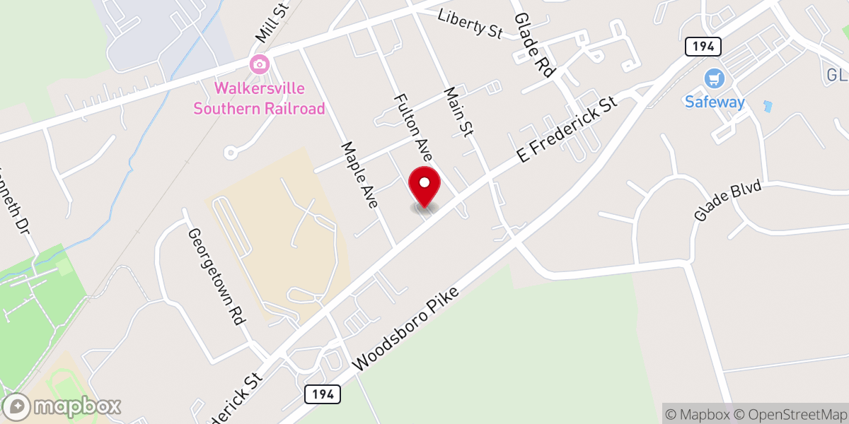 Map showing location of Walkersville Food Bank