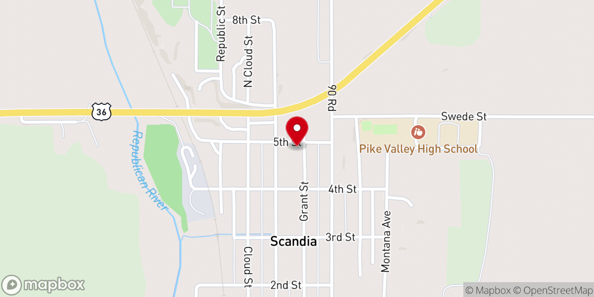 Map showing location of Peace Lutheran Parish