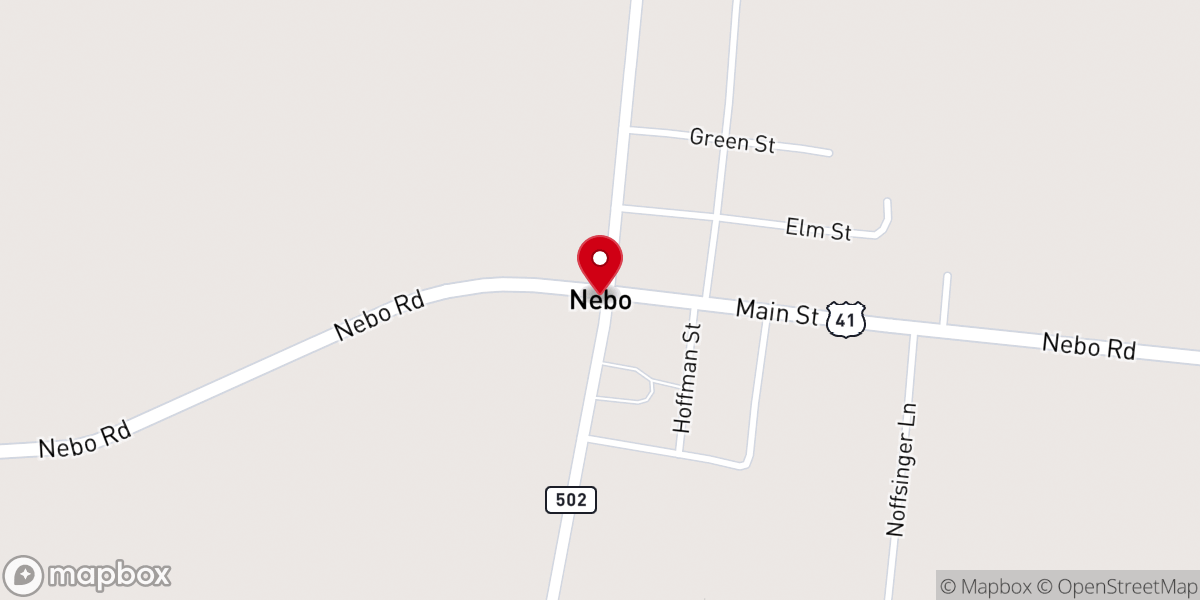 Map showing location of Nebo