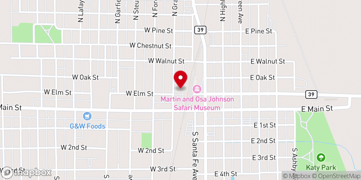 Map showing location of First Christian Church - Food Distribution Center