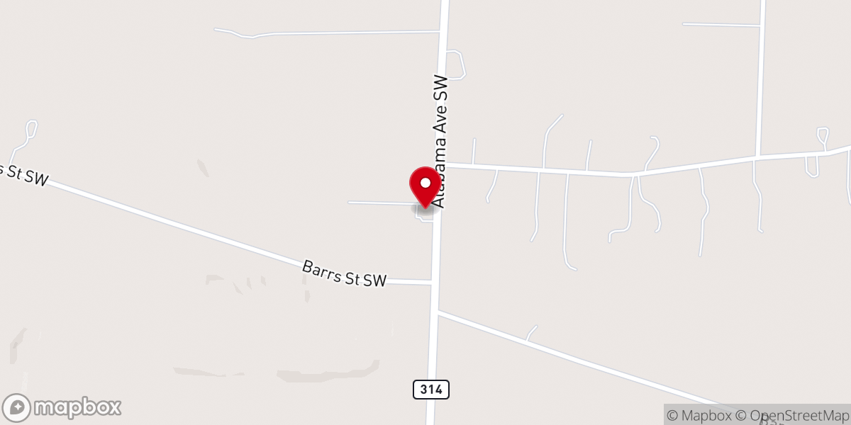 Map showing location of Omega Tabernacle, Dalton OH