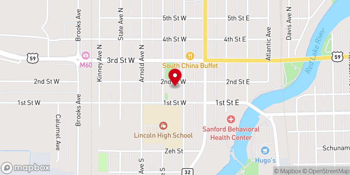 Map showing location of Saint Bernard School