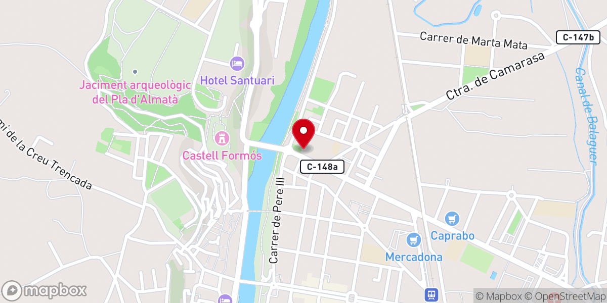 Map showing location of Iglesia de Santo Domingo de Balaguer