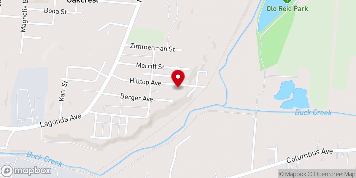 Map showing location of Eastside Freewill Baptist Church