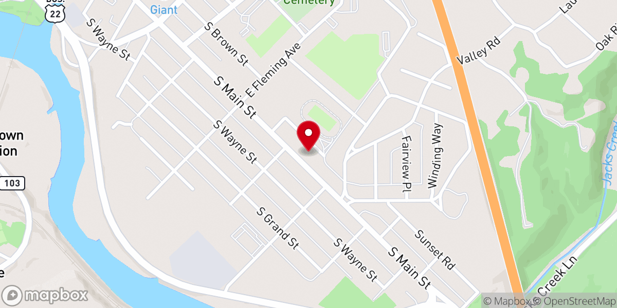 Map showing location of Grove Memorial United Methodist Church