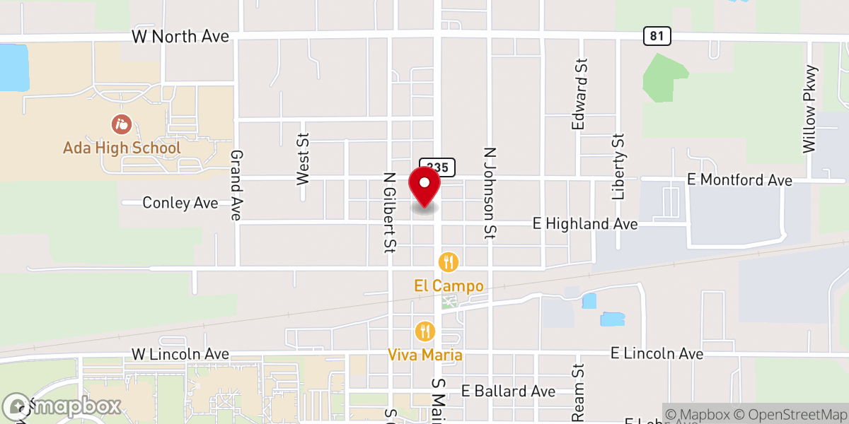 Map showing location of First United Methodist Church