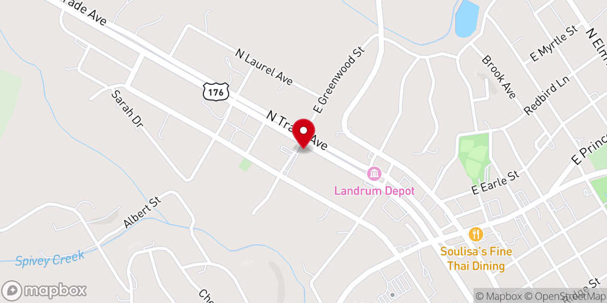 Map showing location of Landrum Methodist Church