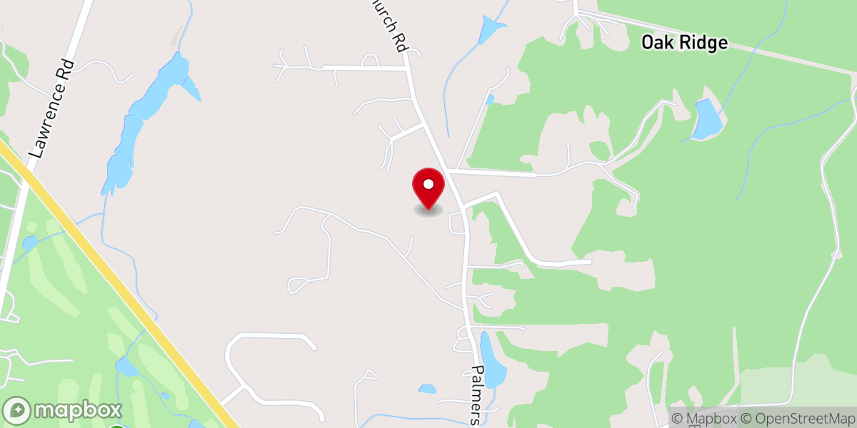 Map showing location of Palmers Grove Church
