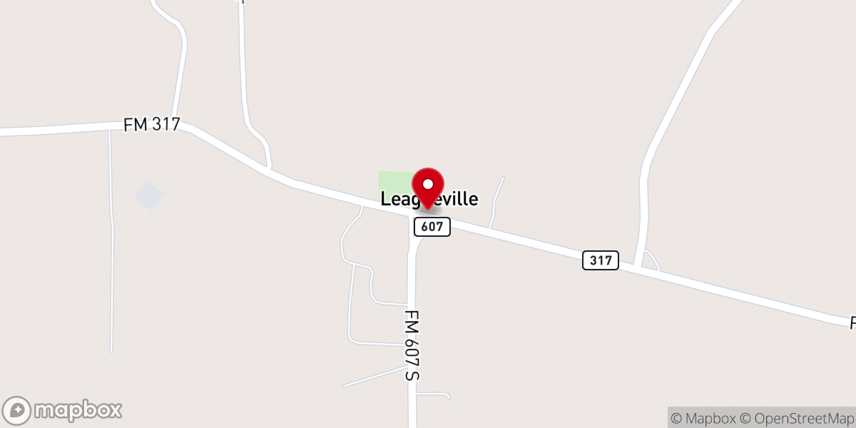 Map showing location of Leagueville Baptist Church
