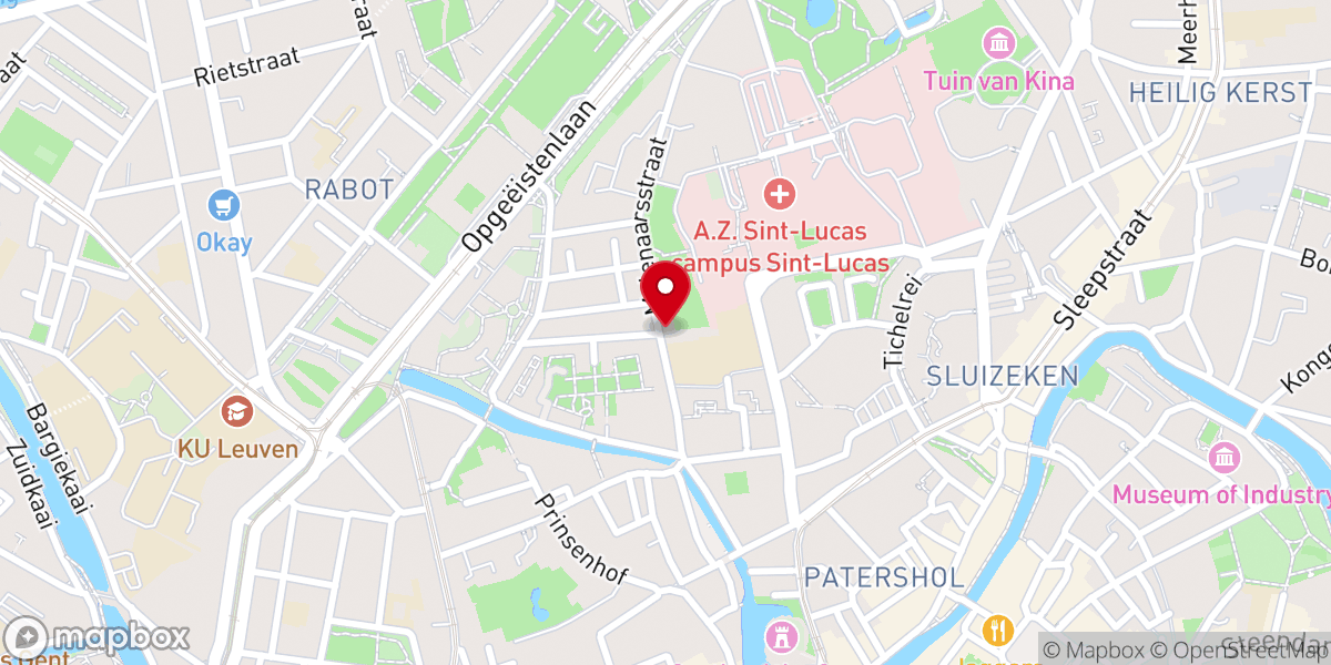 Map showing location of vzw Zusters van Liefde JM - Nederlandstalige regio