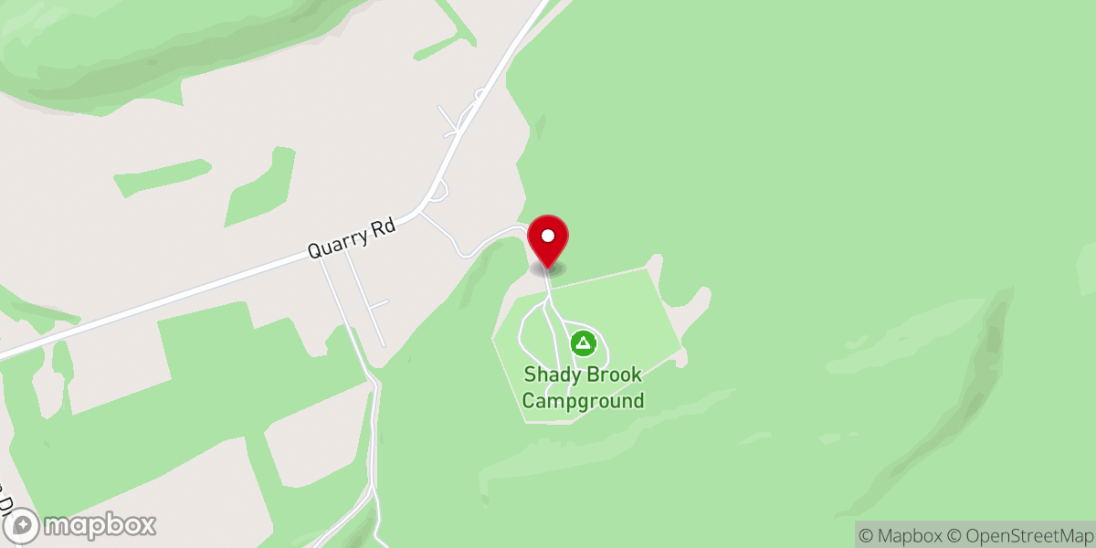 Map showing location of Shady Brook Campground